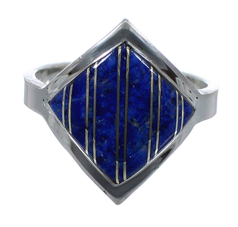 Lapis Southwestern Sterling Silver Ring Size 8 AX92440